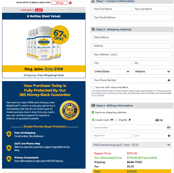 bellyflush checkout page